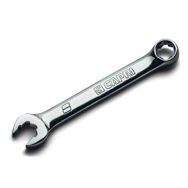 Capri Tools 8 mm WaveDrive Pro Stubby Combination Wrench for Regular and Rounded Bolts CP11750-M8SB